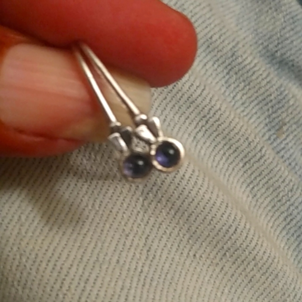 Amethyst silver earrings